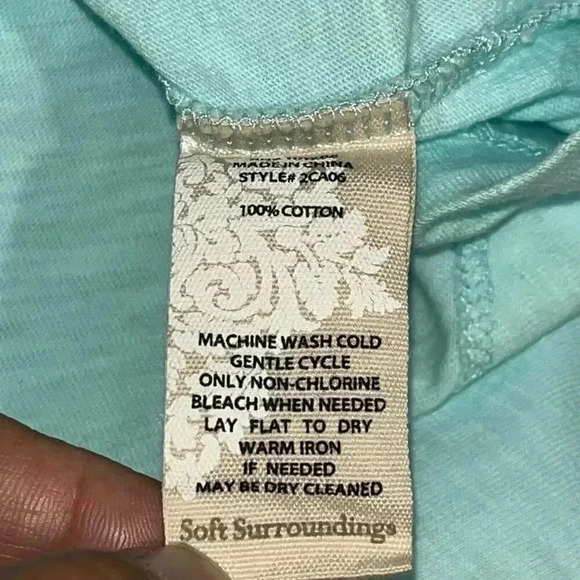 Soft Surroundings Danielle Turquoise Sleeveless Mismatch Button Tank Top Large - Picture 5 of 6